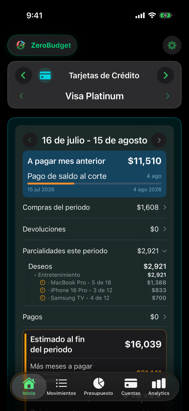 Meses sin intereses en ZeroBudget